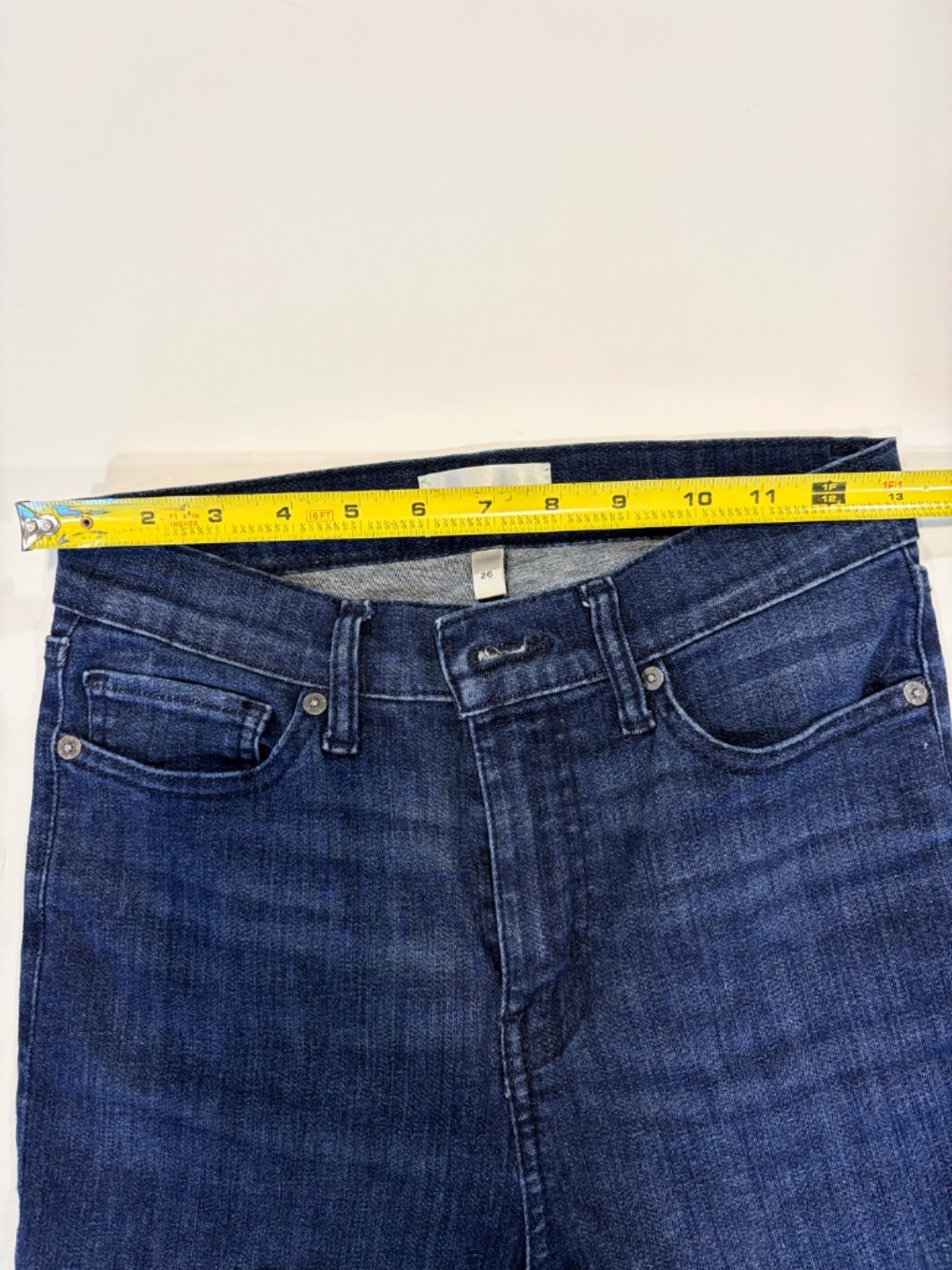 FRAME High Rise Straight Jeans 26 Guilty Blue Petite Altered 25" - Picture 7 of 12